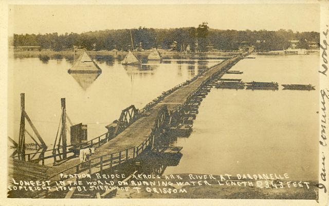 Pontoon Bridge across Arkansas River at Dardanelle